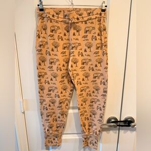 Kate Quinn Organic Cotton Pants | XL | Bear Woodland Print | Soft & Cozy